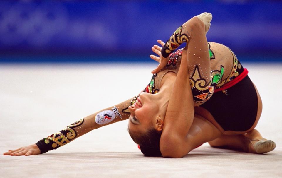 Alina Kabaeva of Russia in action during the Rhythmic Gymnastics