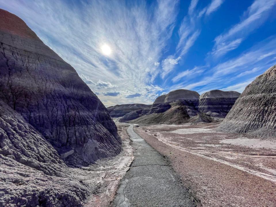 A trail in the Petrified Forest National Park in Arizona.