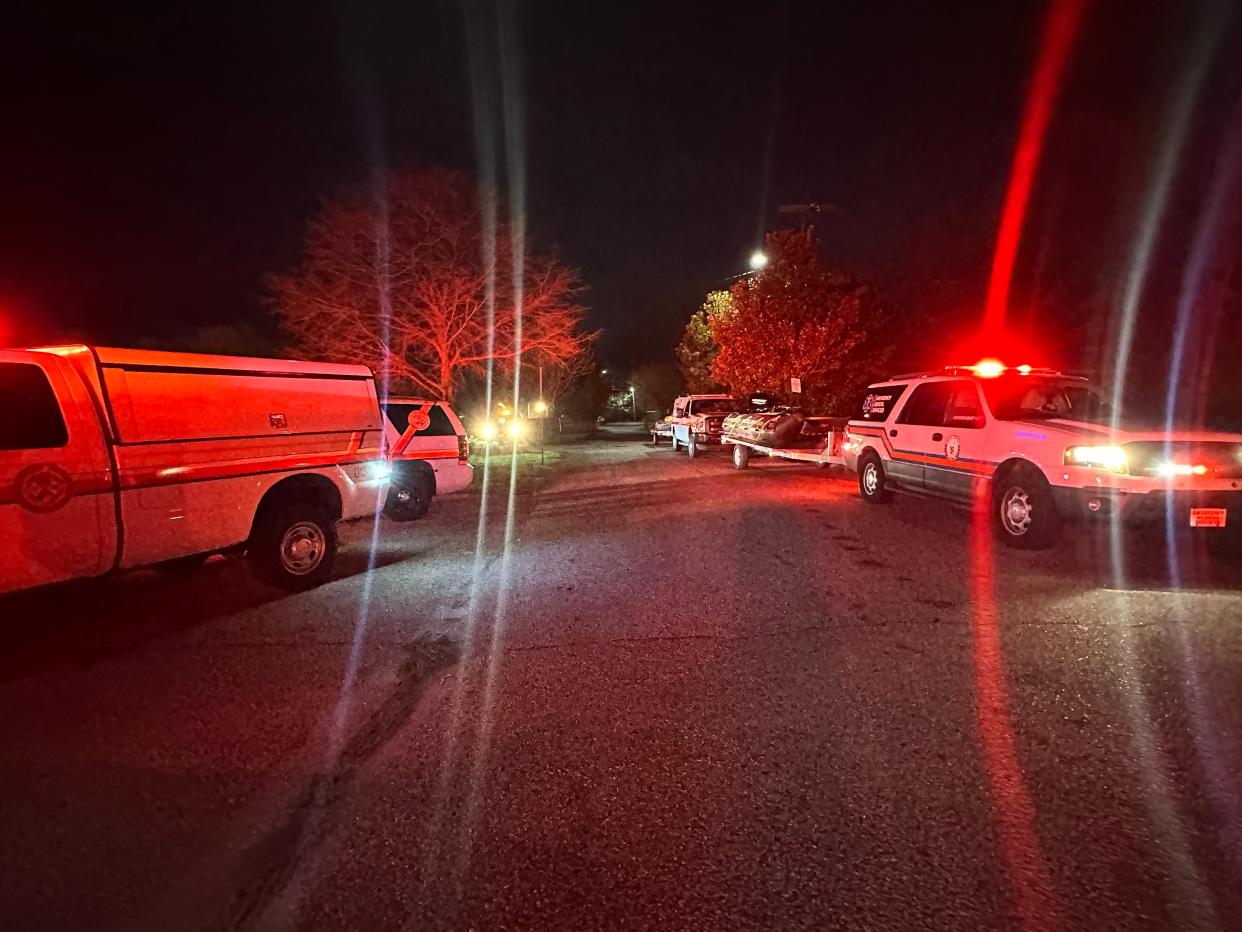 Emergency services on scene near to the Francis Scott Key Bridge in Baltimore (Harford County, MD Volunteer Fire & EMS/PA Wire)