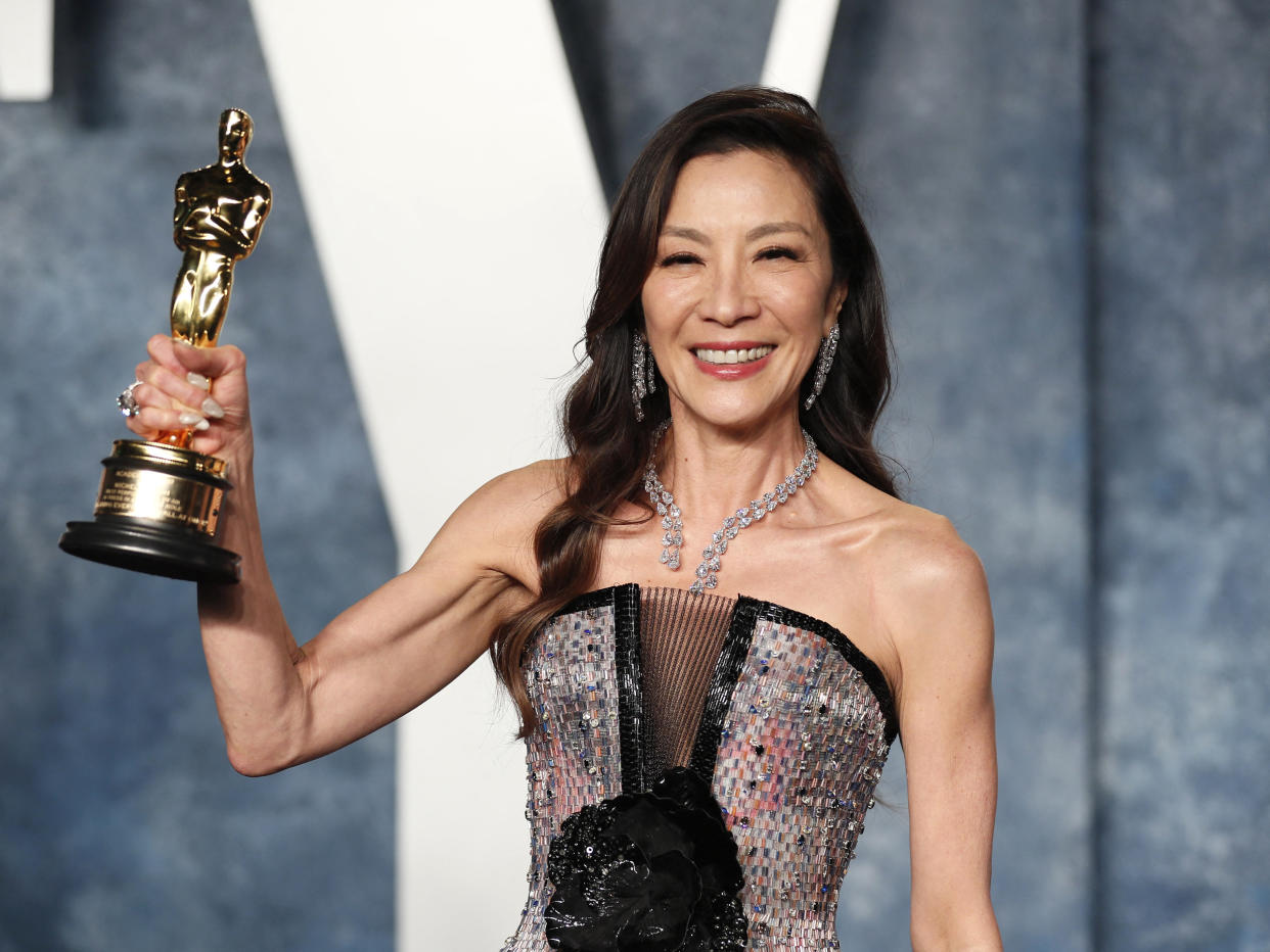 Michelle Yeoh arrives at the Vanity Fair Oscar party after the 95th Academy Awards, known as the Oscars,  in Beverly Hills, California, U.S., March 13, 2023. REUTERS/Danny Moloshok