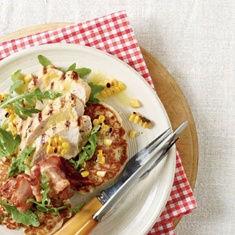 Grilled Chicken with Corn Cakes