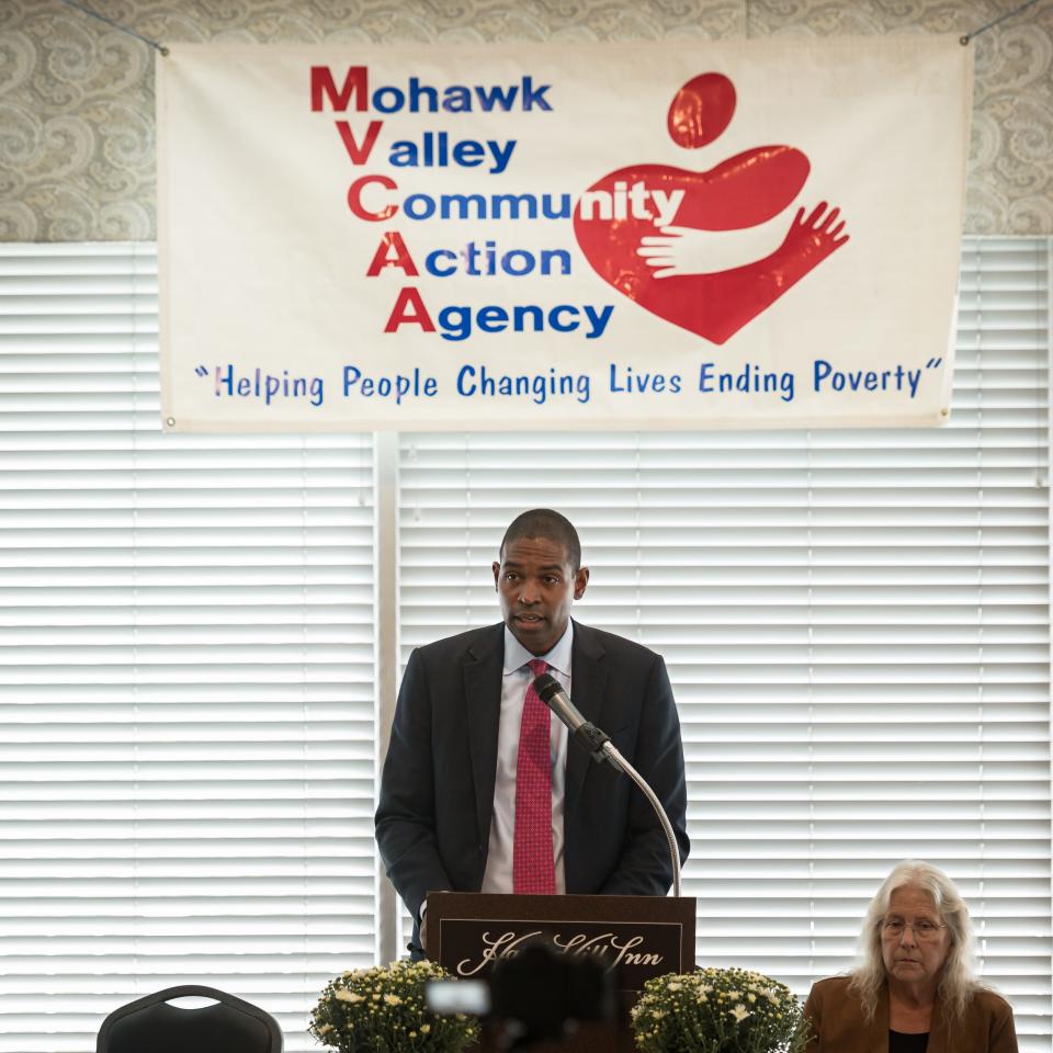 In partnership with Mohawk Valley Community Action Agency, Lt. Governor Antonio Delgado spoke during a Poverty Symposium at Hart's Hill Inn in Whitesboro, NY on Wednesday, September 13, 2023.