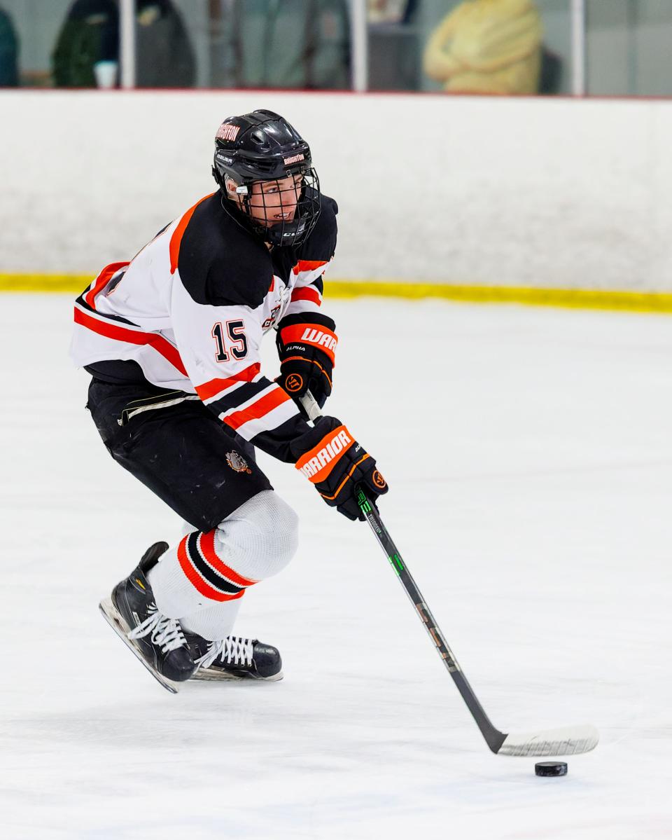 Brighton's Nick Baker scored his 13th goal to open the scoring in a 3-0 victory over Salem.