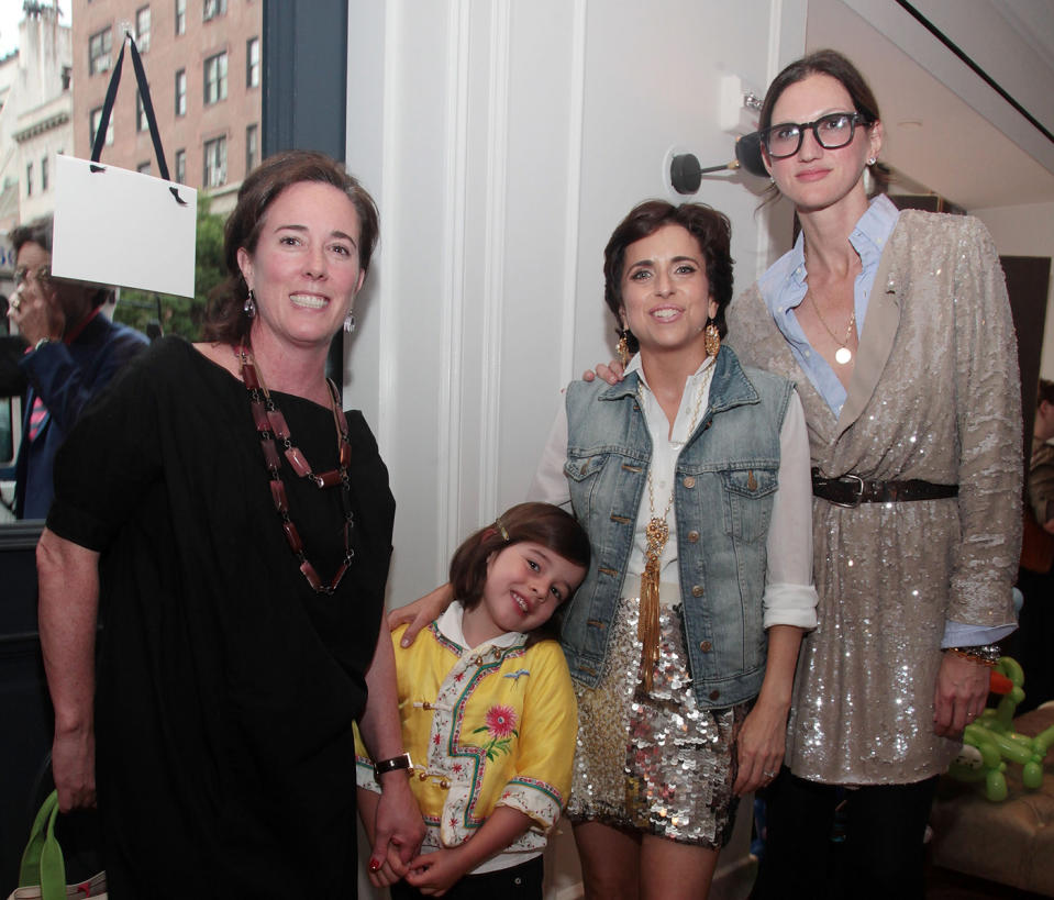 Kate Spade and daughter Frances Spade, Darcy Miller, and Jenna Lyons at the J.Crew Bridal Boutique in 2010 in New York City. (Photo: Astrid Stawiarz/WireImage for J.Crew)