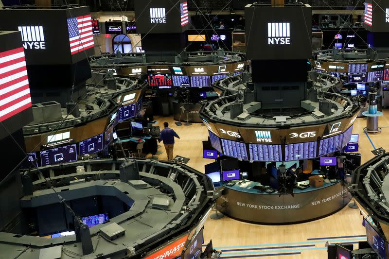 The floor of the the New York Stock Exchange (NYSE) is seen after the close of trading in New York