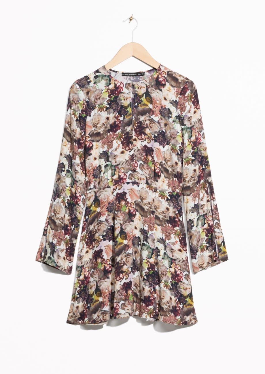 FLORAL SLIT SLEEVE DRESS