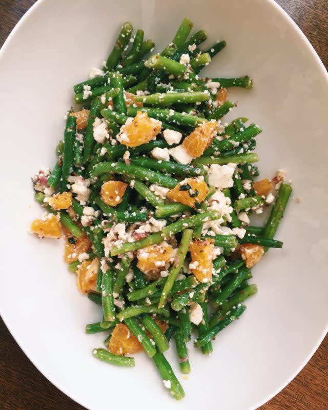<p>Courtesy of Katie Workman</p><p>This green bean salad is easy, it’s colorful and it has an intriguing mix of tastes and textures. The beans can be cooked and tossed with the dressing up to two days ahead of time. Add the oranges and the feta just before serving.</p><p><strong>Get the recipe: </strong><strong><a href="https://themom100.com/recipe/green-bean-salad-with-clementine-oranges-and-feta/" rel="nofollow noopener" target="_blank" data-ylk="slk:Green Bean Salad with Clementine Oranges and Feta;elm:context_link;itc:0;sec:content-canvas" class="link rapid-noclick-resp">Green Bean Salad with Clementine Oranges and Feta</a></strong></p>