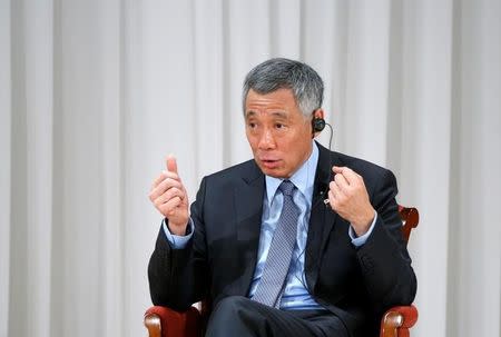 Singapore's Prime Minister Lee Hsien Loong speaks at the International Conference on The Future of Asia in Tokyo, Japan, September 29, 2016. REUTERS/Kim Kyung