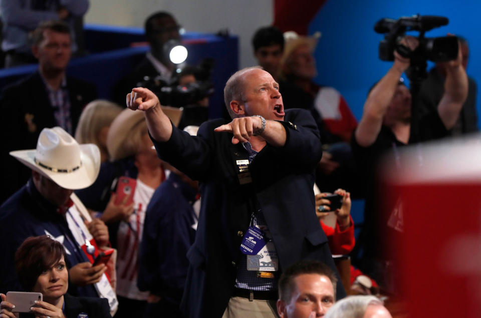 Convention floor erupts when no roll call taken to change rules to unbind delegates