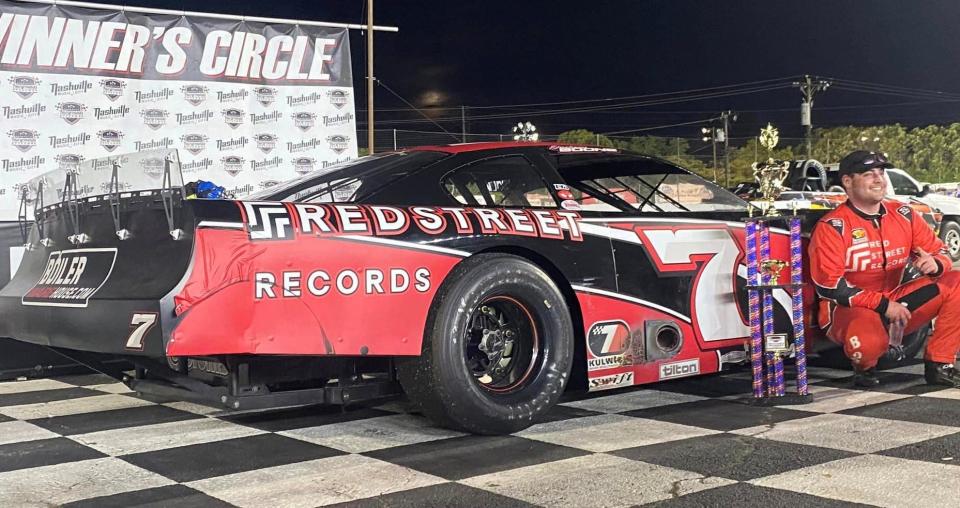 Franklin's Jackson Boone picked up his third straight win in the pro late model series at Nashville Fairgrounds Speedway Sunday night.