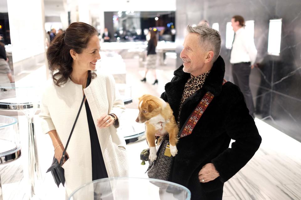 Maria Cornejo and Simon Doonan at the Downtown Barneys opening in 2016