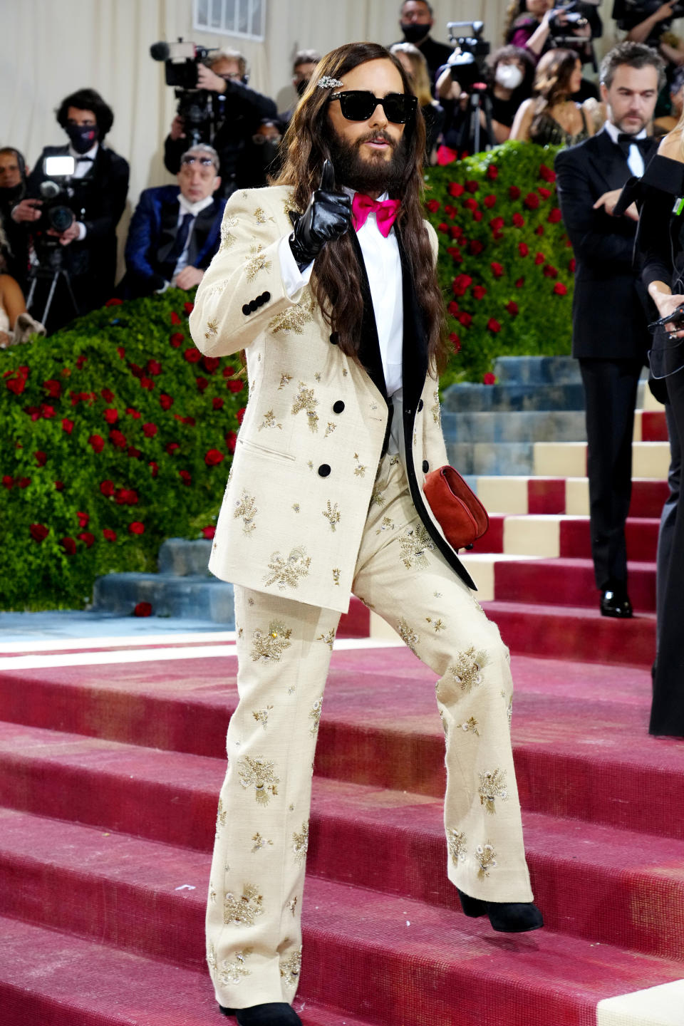 Jared Leto in Gucci at the 2022 Met Gala. (Photo by Jeff Kravitz/FilmMagic)