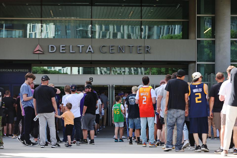 Fans line up for the Utah Jazz draft fan event in Salt Lake City on Thursday, June 22, 2023 during the NBA draft. | Jeffrey D. Allred, Deseret News