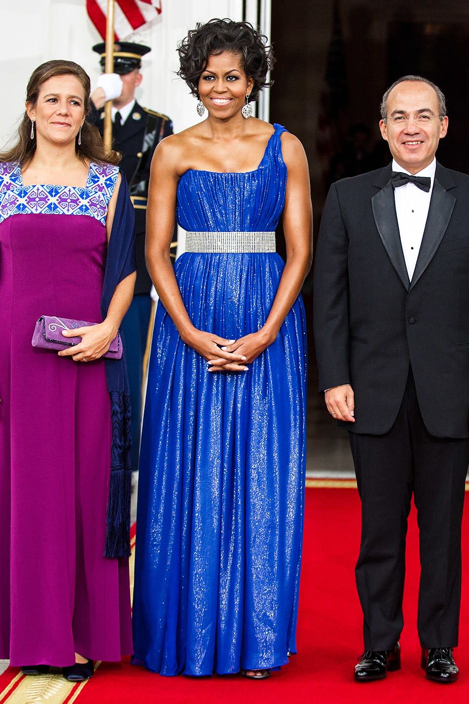 <p>At the 2010 state dinner for Mexico wearing Peter Soronen.</p>