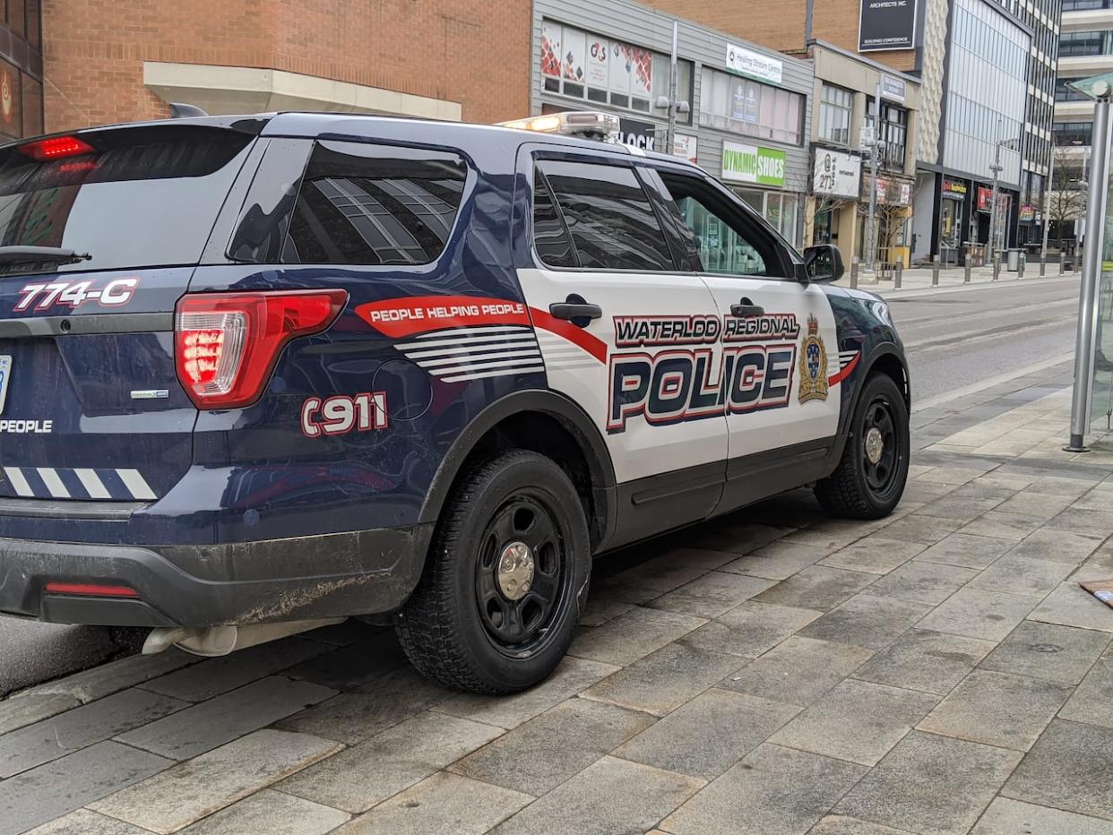 Waterloo regional police continue to investigate a bullet that was fired into a Waterloo business Wednesday morning. (Jackie Sharkey/CBC - image credit)