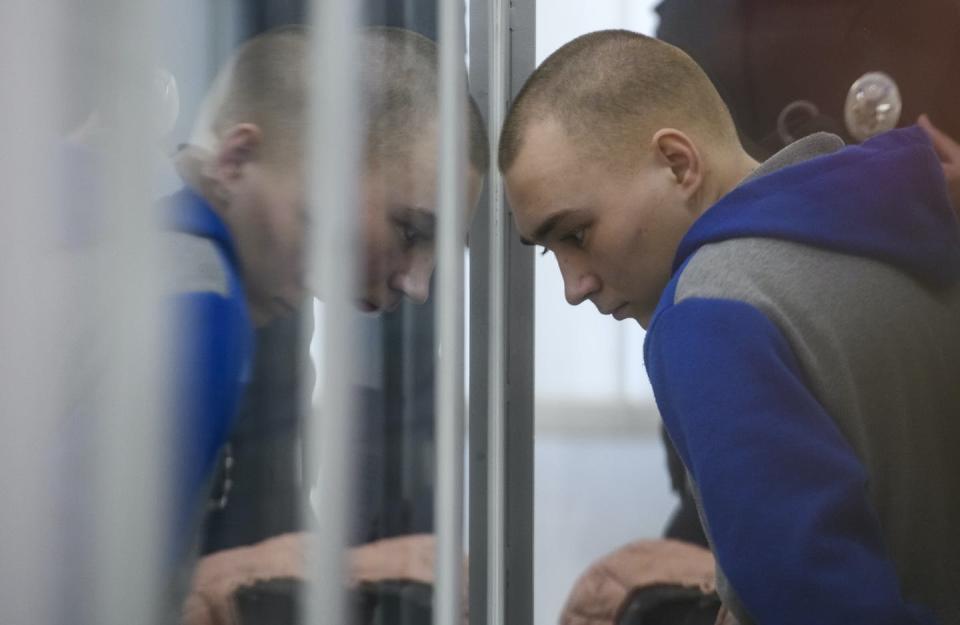 <span class="caption">The trial of Russian soldier Vadim Shishimarin could be mirrored with similar war crimes prosecutions by Moscow.</span> <span class="attribution"><a class="link " href="https://www.gettyimages.com/detail/news-photo/russian-soldier-vadim-shishimarin-suspected-of-violations-news-photo/1240787487?adppopup=true" rel="nofollow noopener" target="_blank" data-ylk="slk:Maxym Marusenko/NurPhoto via Getty Images;elm:context_link;itc:0;sec:content-canvas">Maxym Marusenko/NurPhoto via Getty Images</a></span>