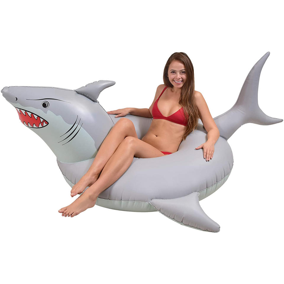 GoFloats shark party tube, best pool floats