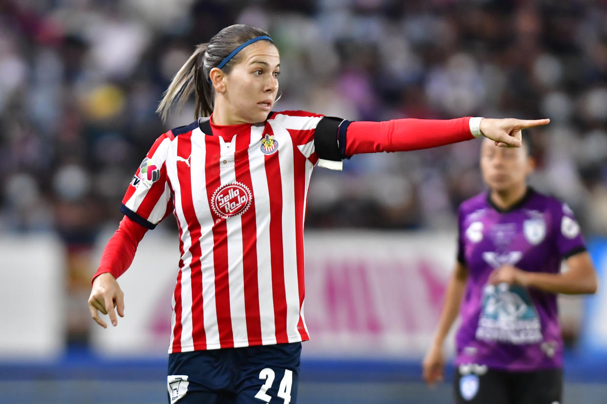 Alicia Cervantes en la final del año pasado entre Chivas y Pachuca. (Jaime Lopez/Jam Media/Getty Images)