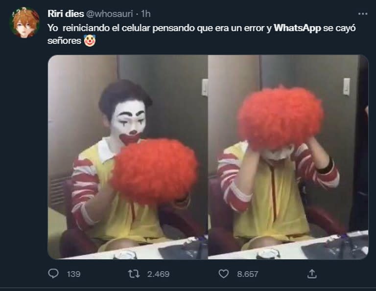 Memes en Twitter por la caída de WhatsApp