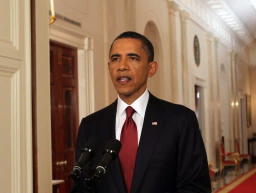 US President Barack Obama making a statement at the White House May 1, 2011, announcing the death of Osama bin Laden. AFP Photo / Chris Kleponis