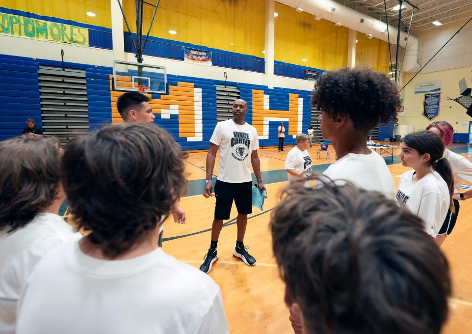 Vince Carter has been hosting basketball camps at his alma mater, Mainland High School, every year since the 1990s.