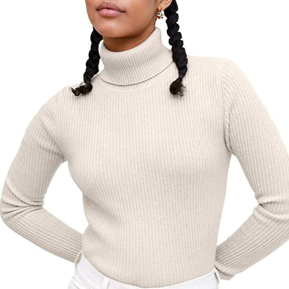 14) Ribbed Turtleneck Sweater