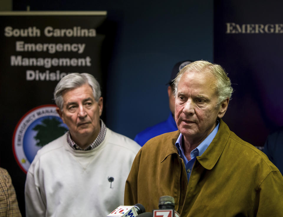 <p>South Carolina Governor Henry McMaster speaks at a press conference following a crash between an Amtrak train and CSX freight train in Cayce, SC, near Charleston Highway and Pine Ridge Road around 2:35 a.m. Sunday. (Photo: Jeff Blake/AP) </p>