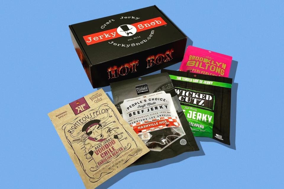 <p>Jerky Snob Subscription Box</p><p>cratejoy.com</p><p>$15.49</p><p><a href="https://go.redirectingat.com?id=74968X1596630&url=https%3A%2F%2Fwww.cratejoy.com%2Fsubscription-box%2Fjerky-snob%2F&sref=https%3A%2F%2Fwww.bestproducts.com%2Fmens-style%2Fa15393566%2Freviews-curated-subscription-boxes-for-men%2F" rel="nofollow noopener" target="_blank" data-ylk="slk:Shop Now;elm:context_link;itc:0;sec:content-canvas" class="link ">Shop Now</a></p><span class="copyright">cratejoy.com</span>