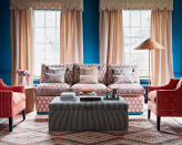 <p> Pattern plays a leading role in living room schemes designed by Turner Pocock. ‘Our starting point is always a pattern with at least three colors in it,’ explain co-founders Bunny Turner and Emma Pocock. ‘It can be a floral, geometric, ikat or stripe and it can come from something as small as a cushion or a large-scale fabric for a sofa, but it will form the basis of our scheme.' </p>