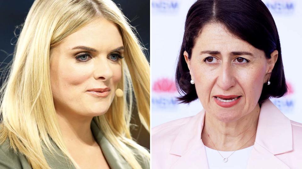 Erin Molan and Gladys Berejiklian, pictured here in 2020.