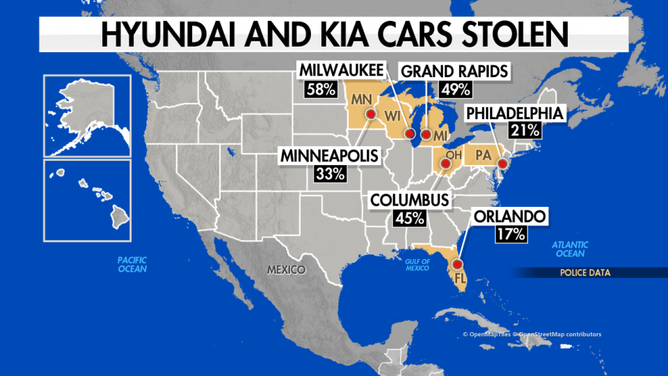 Cities see a rise in Hyundai and Kia theft