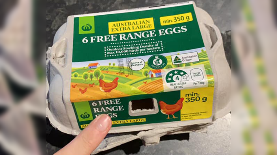 6 Free Range Woolworths eggs delivery broken eggs 'glue'