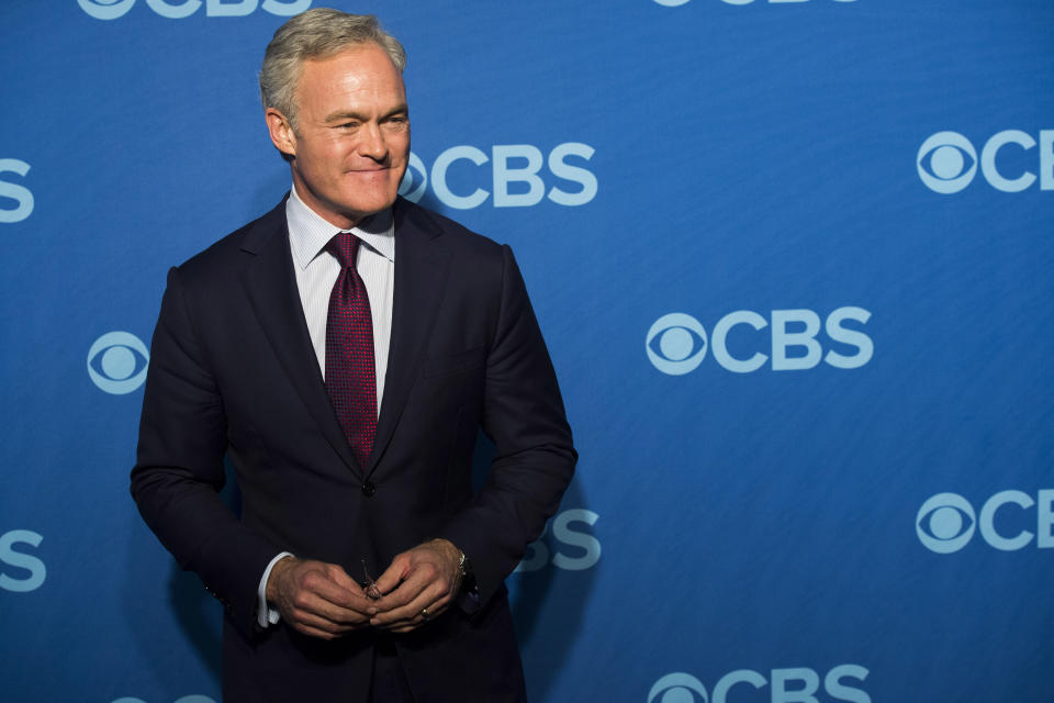 FILE - This May 15, 2013 file photo shows Scott Pelley, anchor of "CBS Evening News," at the CBS Upfront in New York. (Photo by Charles Sykes/Invision/AP, File)