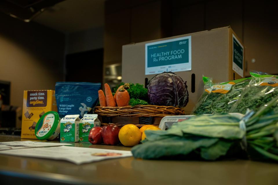 Nutrition programs are considered an integral part of efforts to control diabetes. A bounty from the Healthy Food Rx Program is pictured at the Stockton Emergency Food Bank.