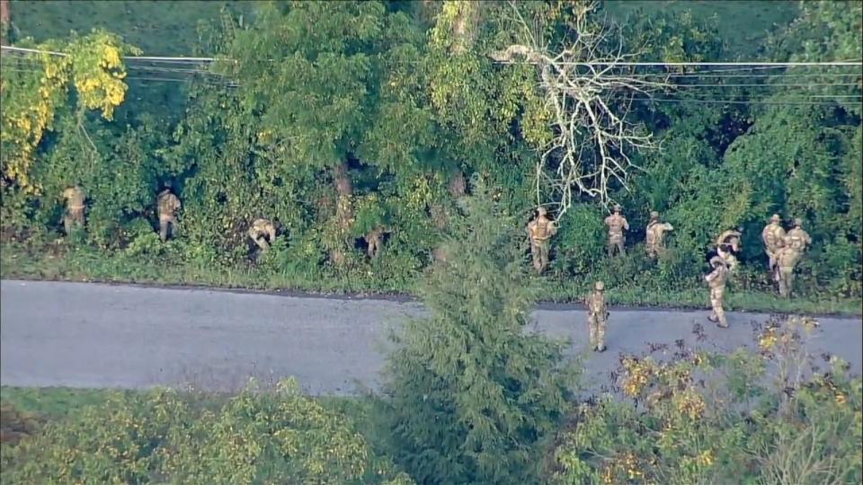 PHOTO: Helicopter video from WPVI shows the ongoing search for Danelo Cavalcante in Chester County, Pa on Sept. 12, 2023. (WPVI)