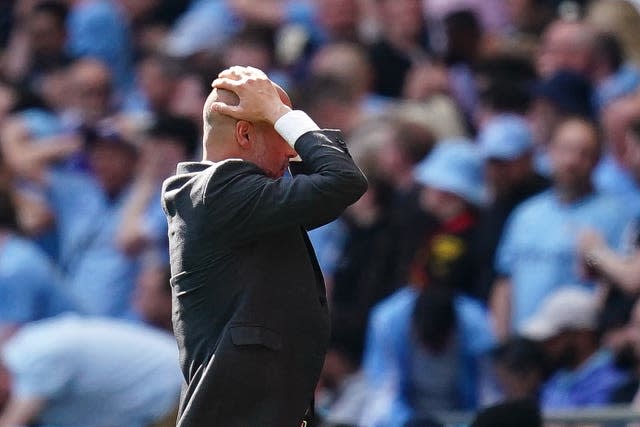 Guardiola's side were beaten by Manchester United in the FA Cup final 