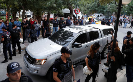 U.S. pastor Andrew Brunson arrives home after his trial in Izmir, Turkey October 12, 2018. REUTERS/Osman Orsal