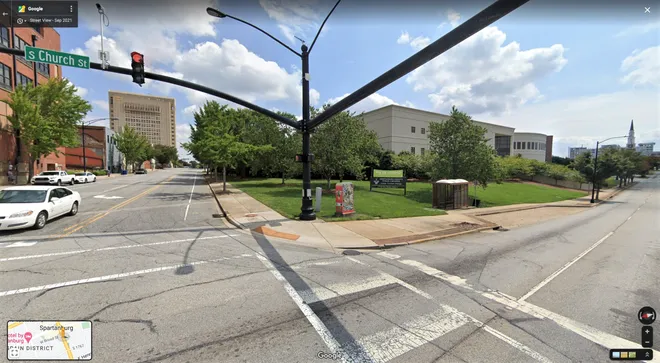 Site of planned planetarium in Spartanburg next to the library.