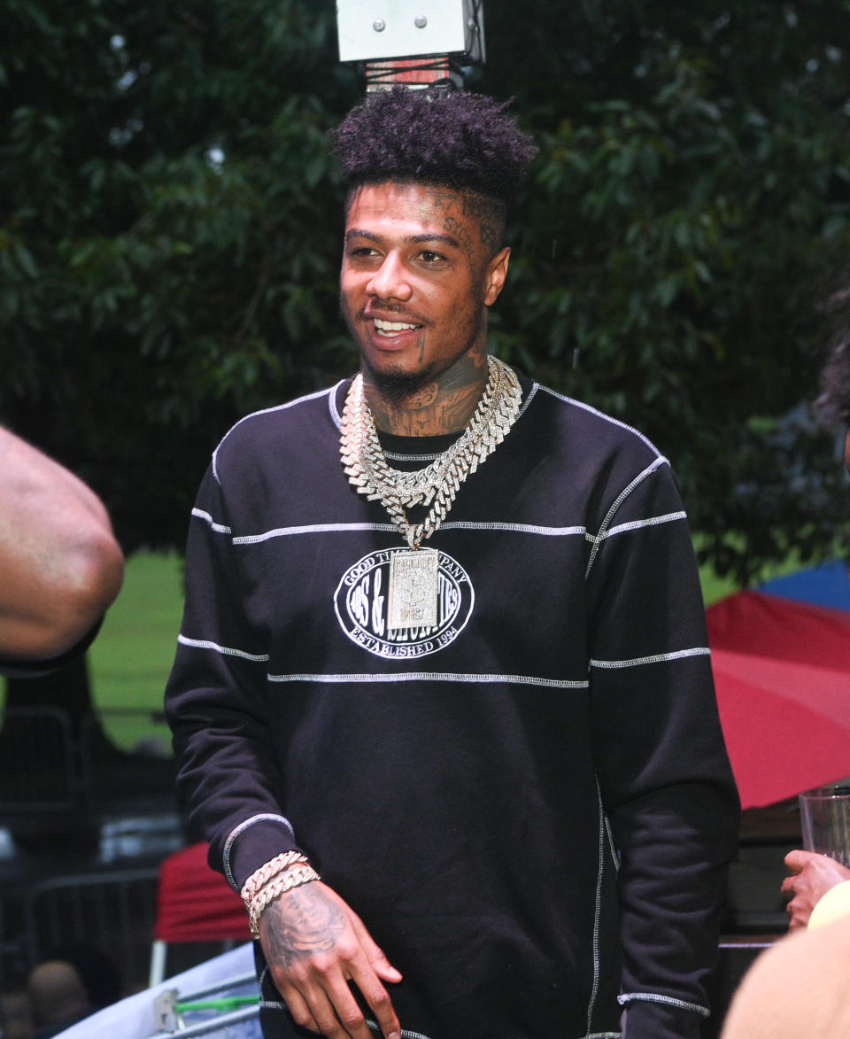 Blueface and Jaidyn Alexis Get Into Physical Altercation With Fan On Stage During Event