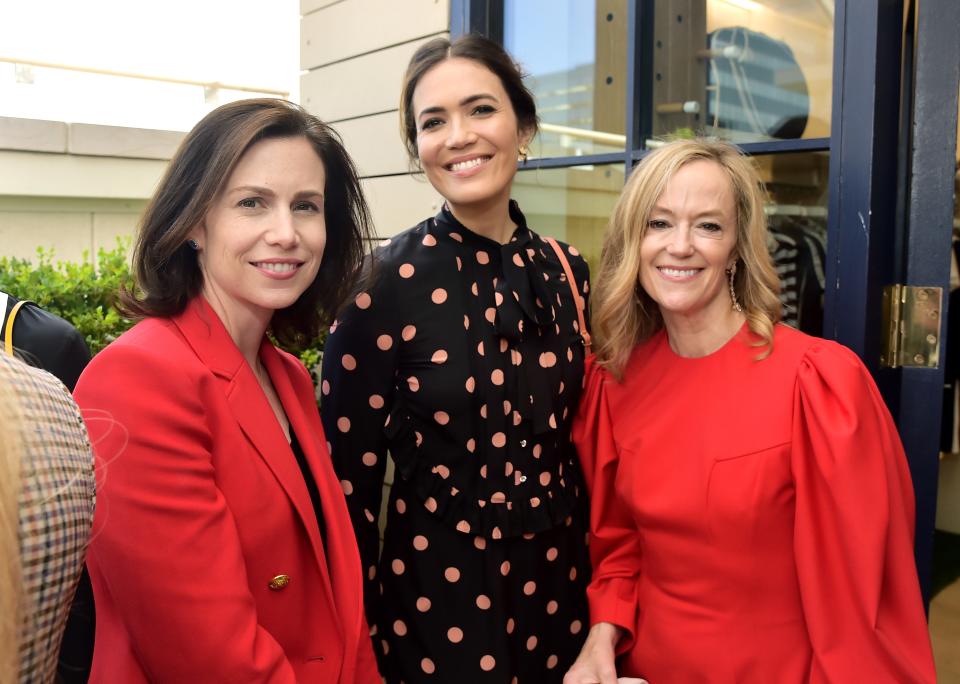 Carolyn Cassidy, Mandy Moore and Karey Burke attend the Glamour x Tory Burch Women To Watch Lunch.