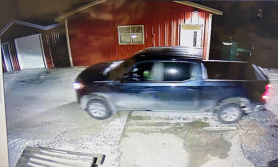 Still image from video surveillance of a suspect vehicle in a burglary at Rupp’s on Washington in the village of Cleveland Jan. 31.