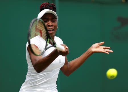 Britain Tennis - Wimbledon - All England Lawn Tennis & Croquet Club, Wimbledon, England - 30/6/16 USA's Venus Williams in action against Greece's Maria Sakkari REUTERS/Paul Childs