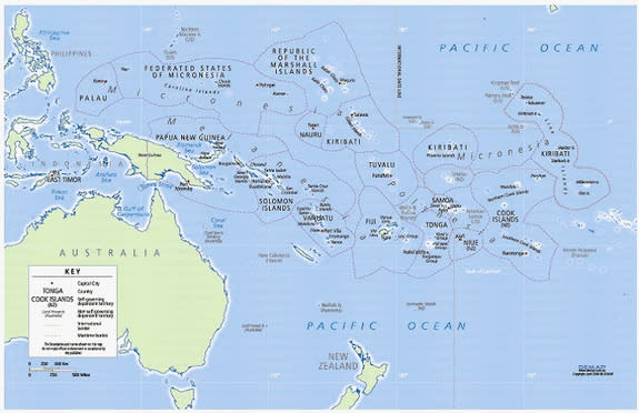 Pacific Ocean islands.