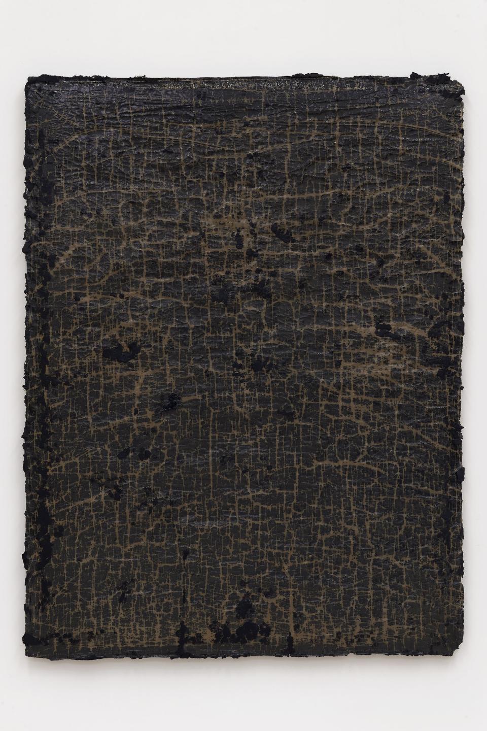 network #1, 2018
Cotton, wax, resin, and tar on canvas
68 1/2 x 52 x 1 1/2 inches