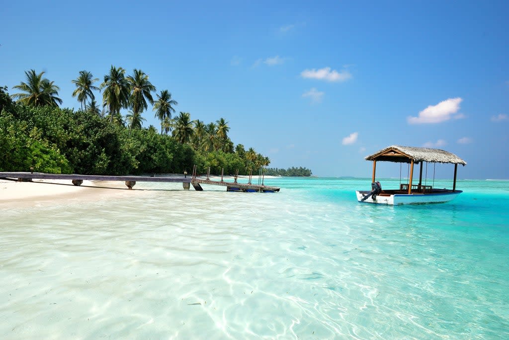 A beach on the island of Medhufushi in the Maldives (Colin Watts / Unsplash)
