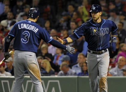 Third baseman Evan Longoria (3) and Ben Zobrist remain to lead the Rays. (USA TODAY Sports)