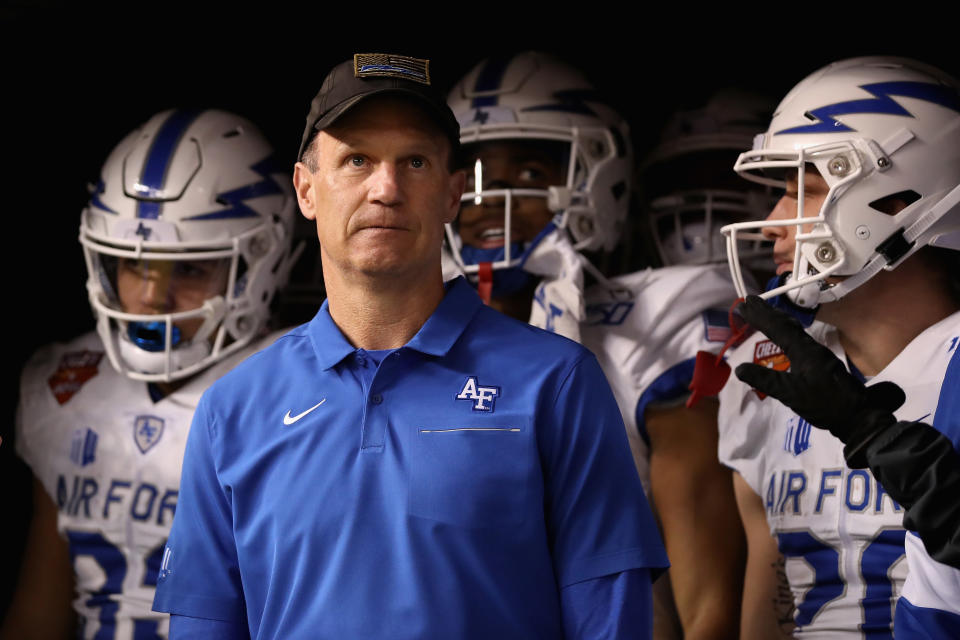 Is Kansas the right job to finally lure Air Force head coach Troy Calhoun into the Power 5? (Photo by Christian Petersen/Getty Images)