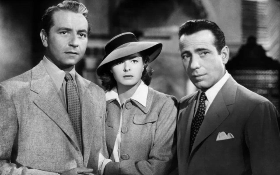 Paul Henreid, Ingrid Bergman, and Humphrey Bogart in Casablanca<p>Warner Bros.</p>