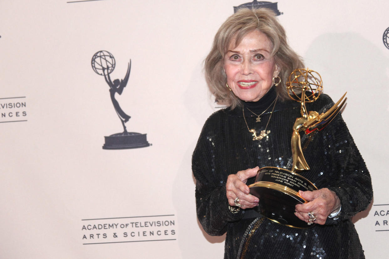 June Foray, pictured in 2013, voiced Rocky well into this century.&nbsp; (Photo: Tommaso Boddi via Getty Images)