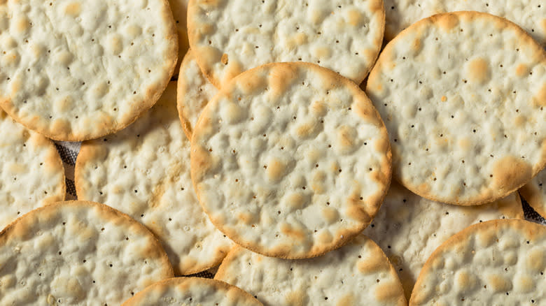 Pile of water crackers